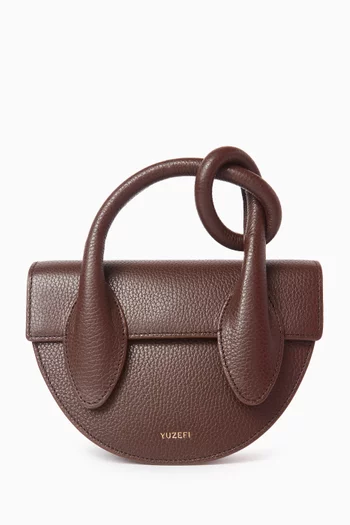 Pretzel Shoulder Bag in Pebble Grained Leather