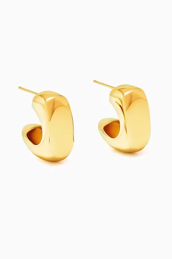 Baby Cube Hoop Earrings in 22kt Gold-plated Bronze