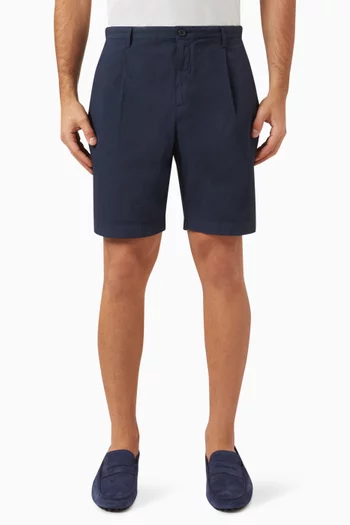 Pleated Shorts in Seersucker