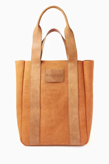 Workwear Cabas Tote Bag in Cotton & Leather