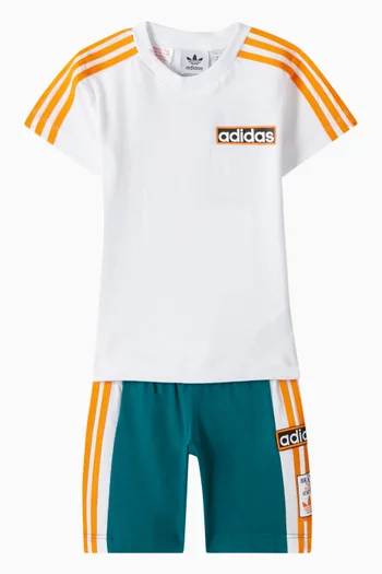 Logo-print T-shirt & Shorts Set in Cotton-jersey