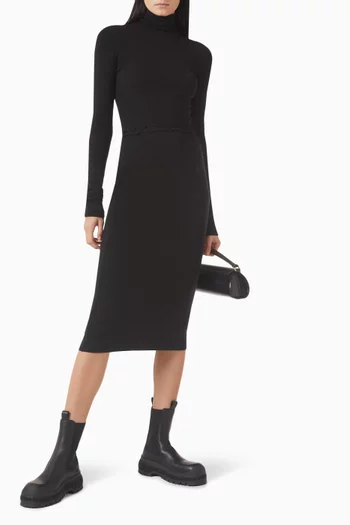 Layered Midi Skirt in Virgin Wool