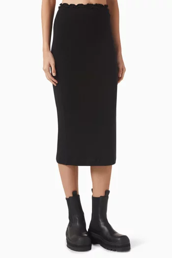 Layered Midi Skirt in Virgin Wool