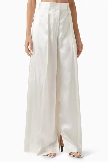 Wide-leg Slit Pants in Viscose