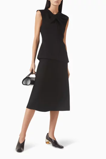 Flared Midi Skirt in Viscose Blend