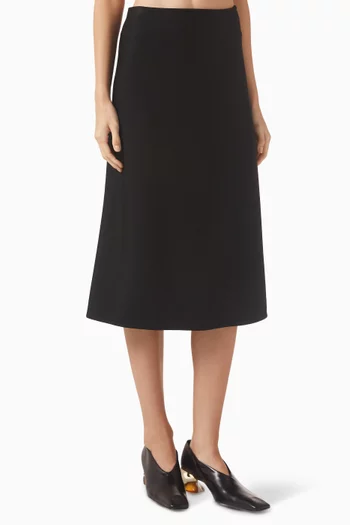 Flared Midi Skirt in Viscose Blend