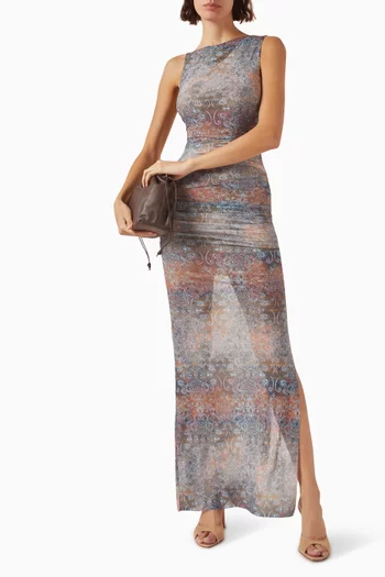 Malaya Sleeveless Maxi Dress in Mesh