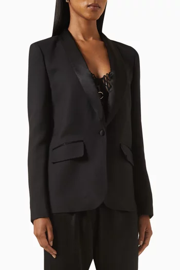 Louis Open-back Blazer in Wool-silk