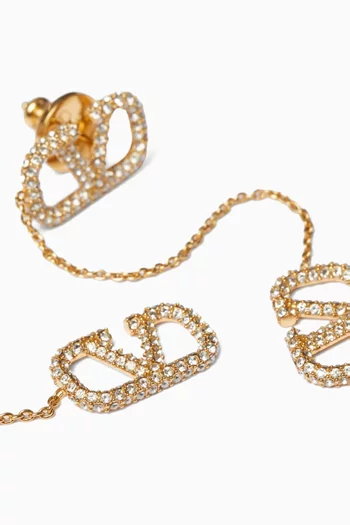 Valentino Garavani VLOGO Signature Crystal-embellished Drop Earrings in Metal