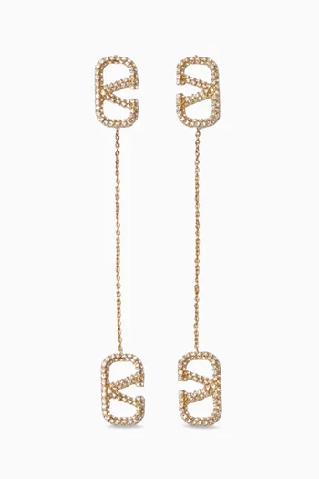 Valentino Garavani VLOGO Signature Crystal-embellished Drop Earrings in Metal