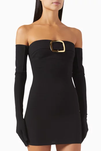 Bobby Gloves Mini Dress in Stretch-wool