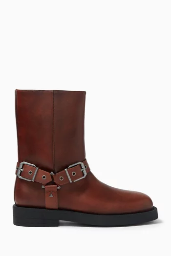 Buckled Boots in Leather