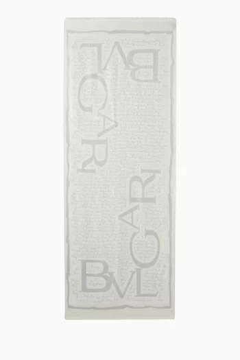 Logomania Lettere Maxi Metropolis Stole in Silk-wool