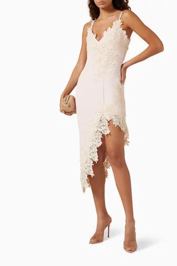 Floral-lace Midi Dress