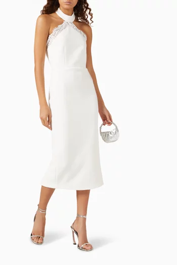Lace-trim Midi Dress