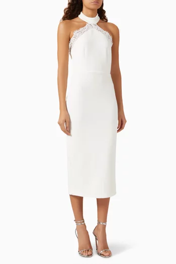 Lace-trim Midi Dress