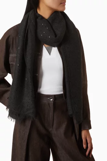Diamond Yarn Sequin-embellished Scarf in Cashmere-silk