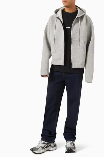 Scuba-effect Hoodie in Wool-blend