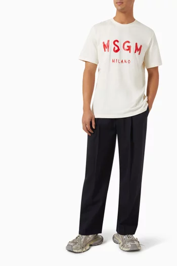 Brushed Logo T-shirt in Cotton