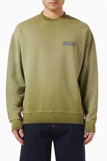 Reflective Logo-print Sweatshirt in Cotton-jersey