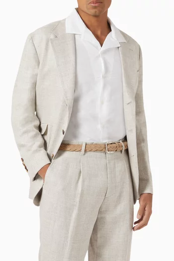 حزام مجدول جلد عجل مقلوب