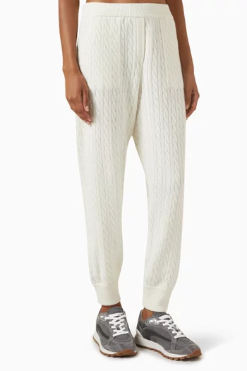 Cable-knit Sweatpants in Cashmere
