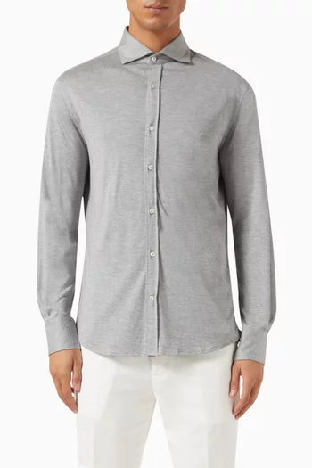 Button-down Shirt in Silk & Cotton