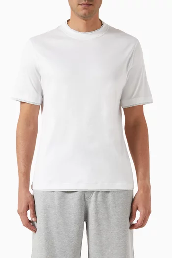 Faux-layer T-shirt in Cotton-jersey