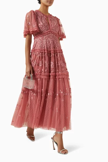 Autumn Embroidered Gown in Tulle