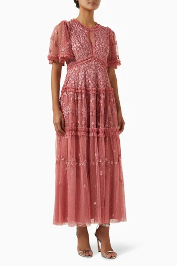 Autumn Embroidered Gown in Tulle