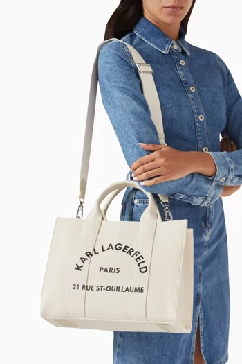 Medium Rue St-Guillaume Square Tote Bag in Cotton Canvas