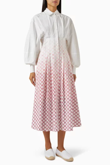 Degraded Midi Shirt Dress in Cotton