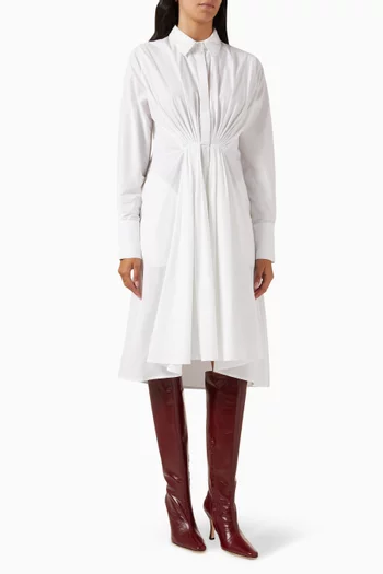 Ophelia Midi Shirt Dress in Organic Cotton-poplin