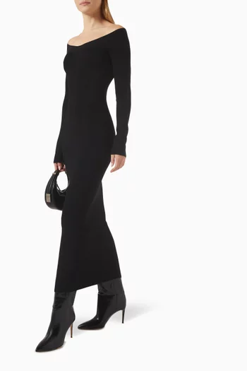 Agia Off-shoulder Knit Maxi Dress