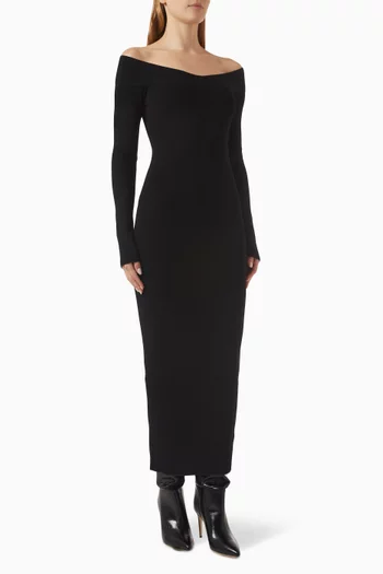 Agia Off-shoulder Knit Maxi Dress