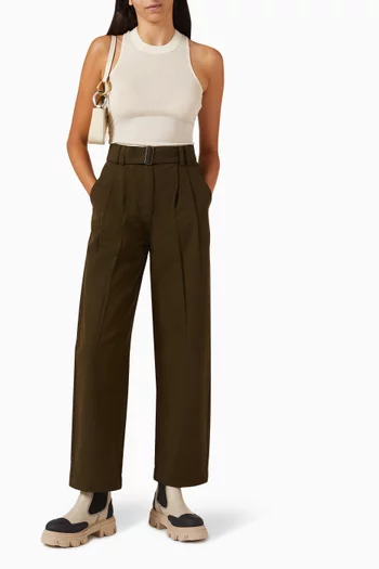 Tino Wide-leg Pants in Organic Cotton-twill