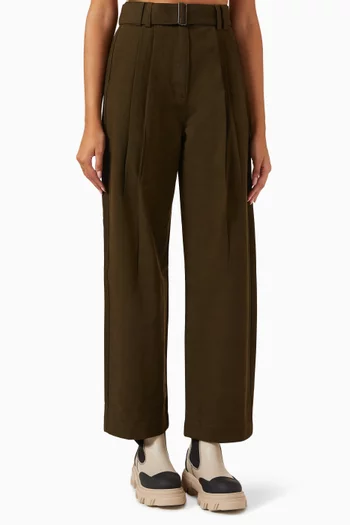 Tino Wide-leg Pants in Organic Cotton-twill