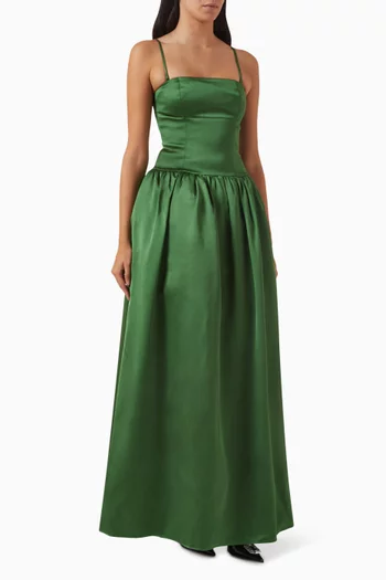 Bandeau Maxi Dress in Satin