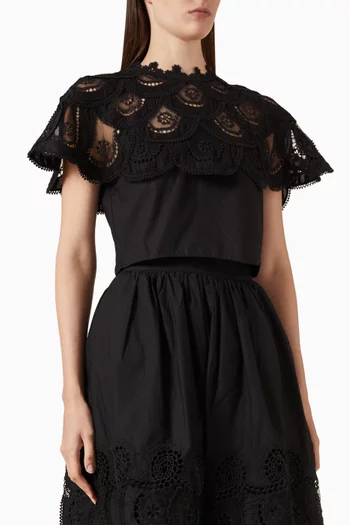 Drea Embroidered Top in Cotton