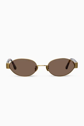 Sadie Oval Sunglasses in Titanium