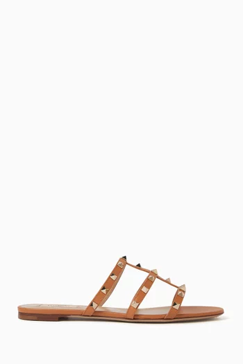 Rockstud Slides in Leather