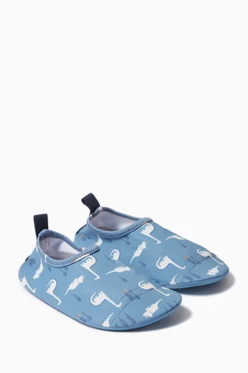 Printed Swim Shoes in Nylon