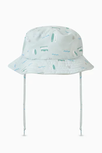 Animal-print Bucket Hat in Recycled-nylon