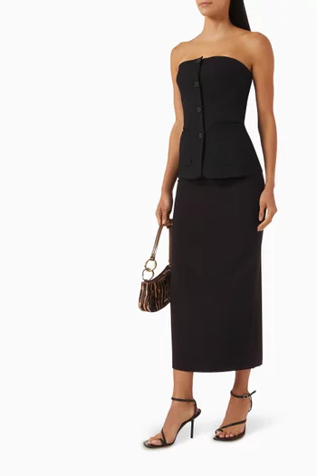 Brigade Strapless Top in Stretch Twill