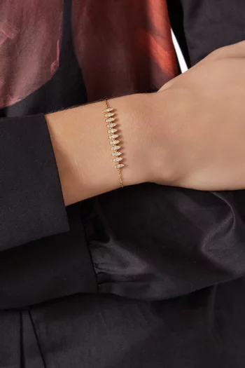 سوار برق كبير مرصع بماس ماركيز ذهب عيار 18