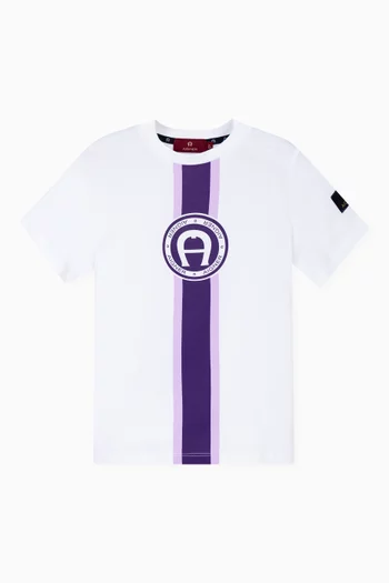 Stripe Logo T-shirt in Cotton