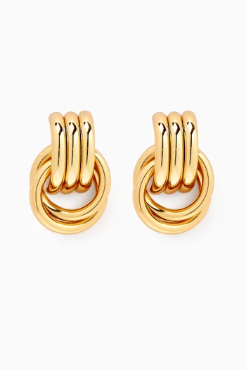 Mini Knot Earrings in Gold-plated Metal
