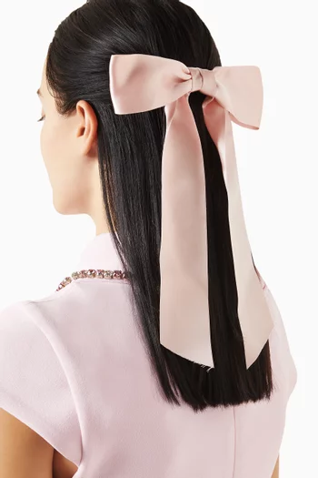 Virginia Bow Barrette in Silk-satin