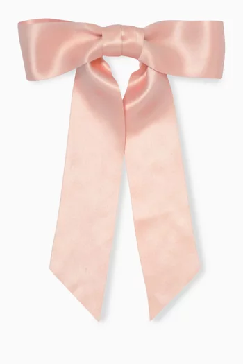 Virginia Bow Barrette in Silk-satin