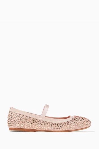 Violette Embellished Ballerina Flats in Satin